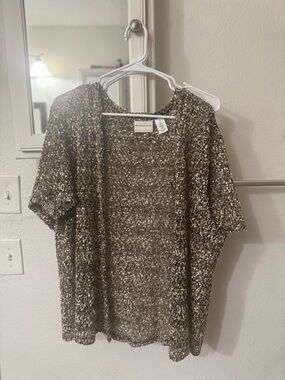 Alfred Dunner Short Sleeve Open Blouse